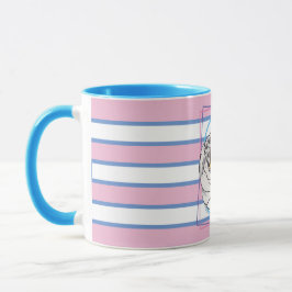 Das Palomino (blau, rosa und weiß) Tasse