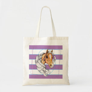 Das Palomino (lila, blau und weiß) Tragetasche