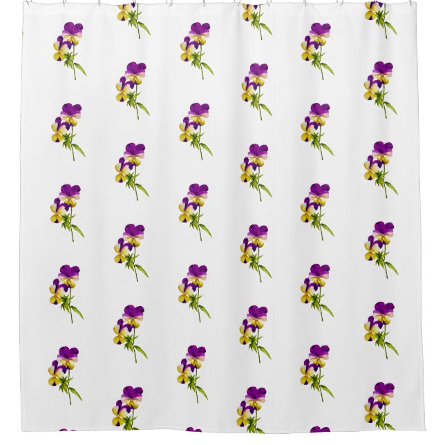 "Das Pansy-Party" auf einem Duschvorhang (I) (Vorderseite)