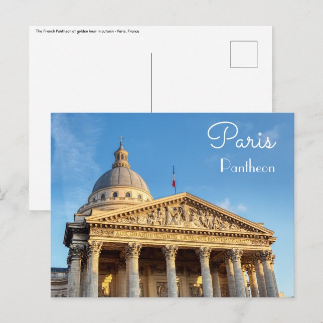 Das Pantheon in Paris, Frankreich Postkarte (Vorne/Hinten)