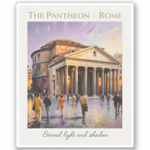 Das Pantheon Rom Italien Aquarell Vintage Reise Aufkleber