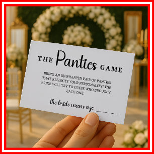 Das Panties-Spiel Hochzeits-Brautjunggesellinnenab Begleitkarte