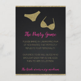 Das Panty Game für das Party von Bachelorette und  Begleitkarte