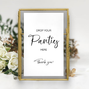 Das Panty Game Schild Minimalistische Bridal Showe