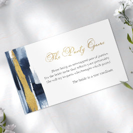 Das Panty-Spiel | Abstraktes Gold Blue Brautparty Begleitkarte