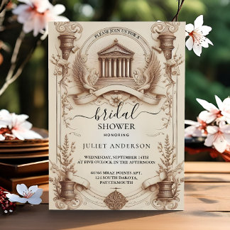 Das Papyrus Vintag Vellum Overlay-Brautparty Einladung