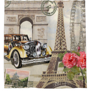 Das Pariser Vintage-Poster ist Vintag, Poster, Par Duschvorhang