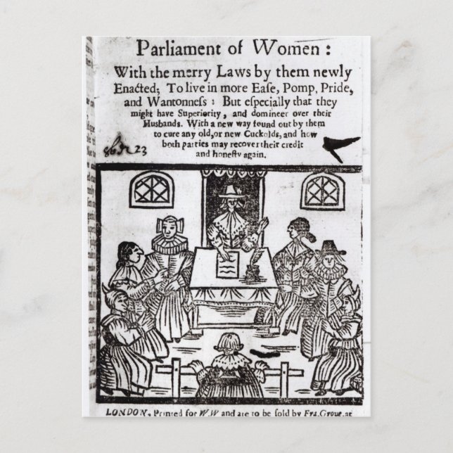 Das Parlament der Frauen, 1656 Postkarte (Vorderseite)