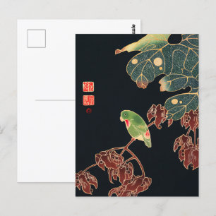Das Paroquet der japanischen Vogelkunst von Ito Ja Postkarte