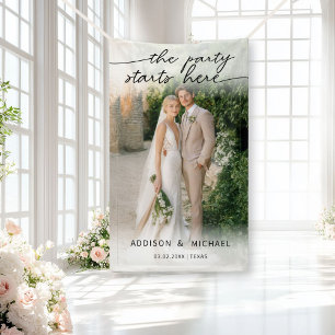 DAS PARTY BEGINNT HIER! Foto Wedding Banner