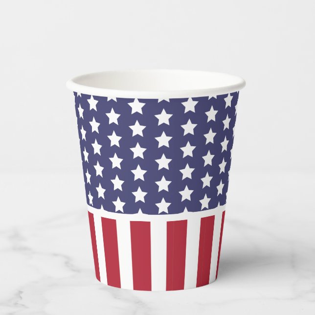 Das Party der amerikanischen Flagge ist rot-weiß u Pappbecher (Vorderseite)