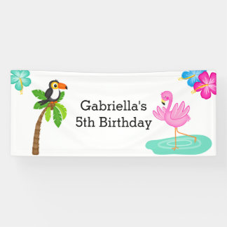 Das Party der bunte tropische Flamingo-Kinder Banner