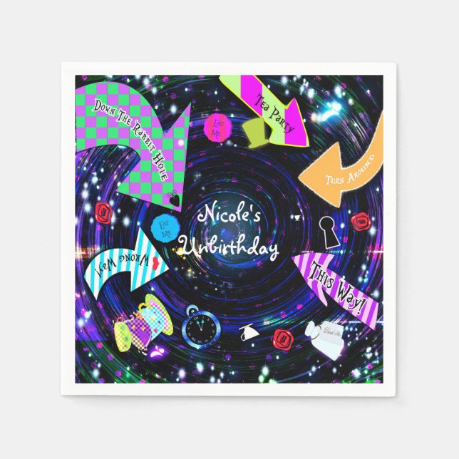 Das Party der Kaninchenloch-Alice im Wunderland Serviette (Vorderseite)