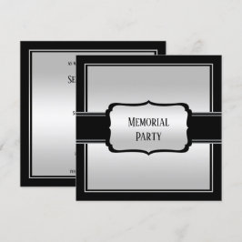 Das Party des eleganten Mannes in Silver & Black Einladung