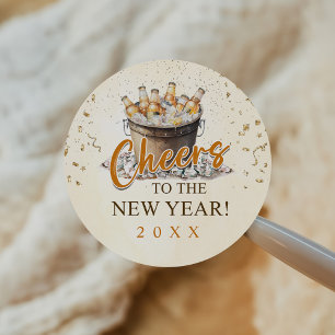 Das Party des Neujahrs Runder Aufkleber