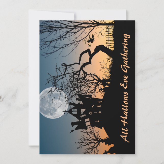 Das Party des Spuk Hauses Einladung (Vorderseite)