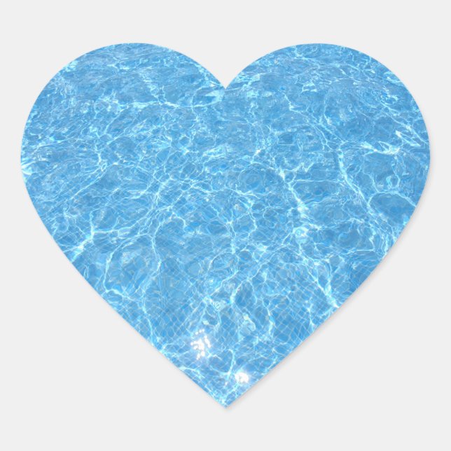 Das Party des Swimmingpools ist elegant und blau Herz-Aufkleber (Vorderseite)