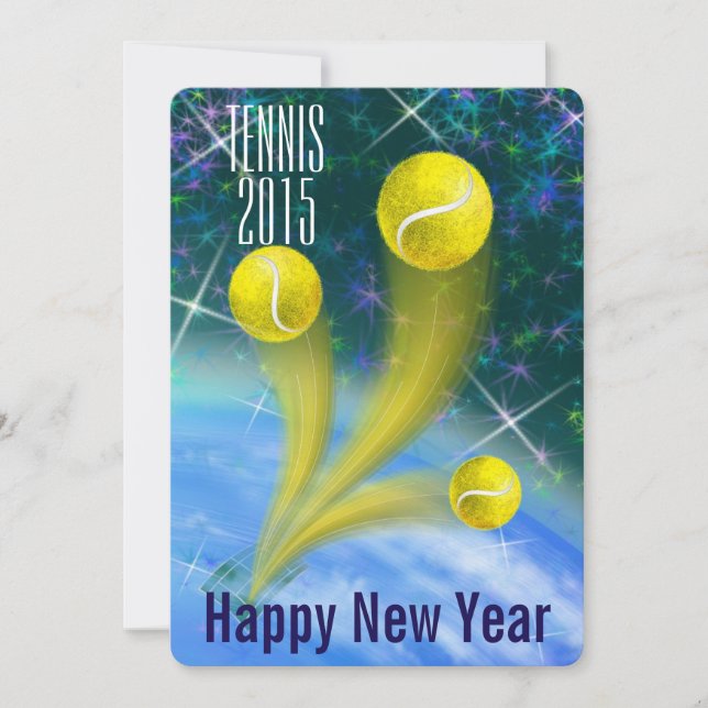 Das Party des Tennis-Sieg-neuen Jahres Einladung (Vorderseite)