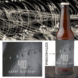 Das Party eines Mannes im Stile eines Schwarzen Me Bierflaschenetikett