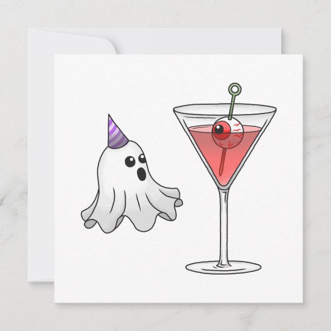 Das Party für Kostüme und Cocktail Einladung (Vorderseite)