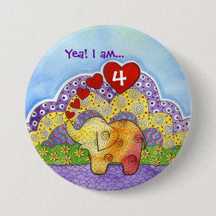 Das Party-Knopf des wunderliches Elefant-Kindes Button