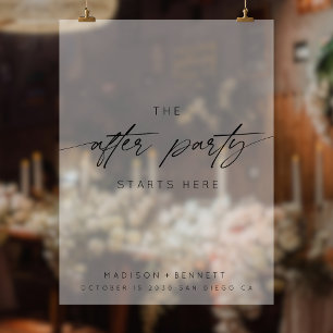 Das Party nach der Hochzeit beginnt hier Mattiert Acrylschild