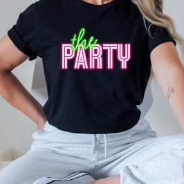 Das Party Neon Green & Pink Tropical Bach T-Shirt