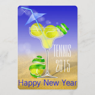 Das Party neuen Jahres Tennis-Margarita Einladung