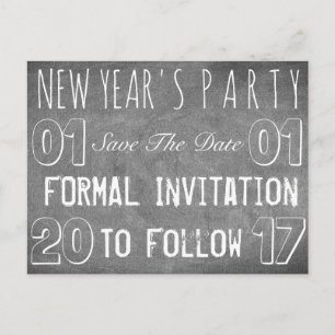 Das Party-Save the Date Tafel des neuen Jahres Ankündigungspostkarte