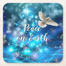 Das passende Blue Dove Peace Weihnachten Rechteckiger Pappuntersetzer