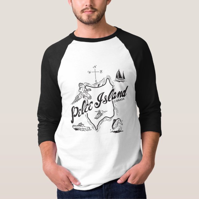 Das Pelee der Männer Vintager Insel-T - Shirt (Vorderseite)