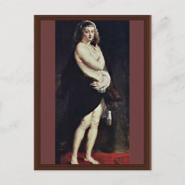 Das Pelzchen (Portrait von Hélène Fourment) von Ru Postkarte (Vorderseite)