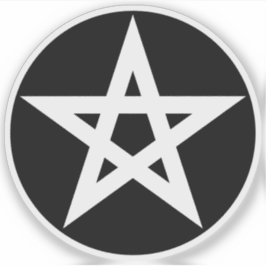 Das Pentagram (weiß auf schwarz) Aufkleber