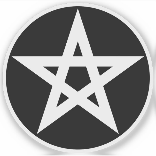 Das Pentagram (weiß auf schwarz) Aufkleber (Vorderseite)