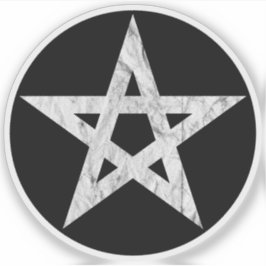 Das Pentagram (weiß Vintag auf schwarz) Aufkleber