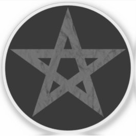 Das Pentagramm (grau Vintag auf schwarz) Aufkleber