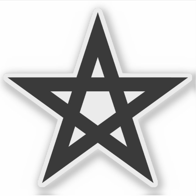 Das Pentagramm (schwarz) Aufkleber (Vorderseite)