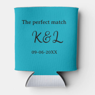 Das perfekte Match-Paar Name Buchstabe Datum Blau Dosenkühler