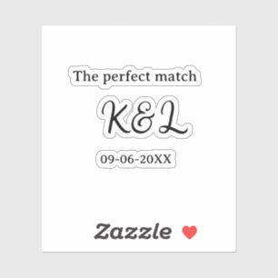 Das perfekte Match Paarnamen Buchstaben Datum Blau Aufkleber