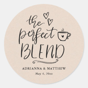 Das perfekte Mischpapier für Kaffee Lover Wedding  Runder Aufkleber