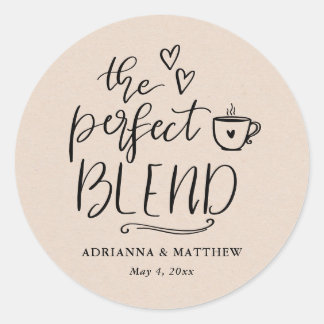 Das perfekte Mischpapier für Kaffee Lover Wedding  Runder Aufkleber