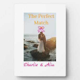 Das perfekte Paar Hochzeitspaar Foto Retro rosa Fotoplatte