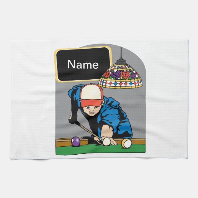 Das personalisierte Billard der Männer Handtuch (Horizontal)