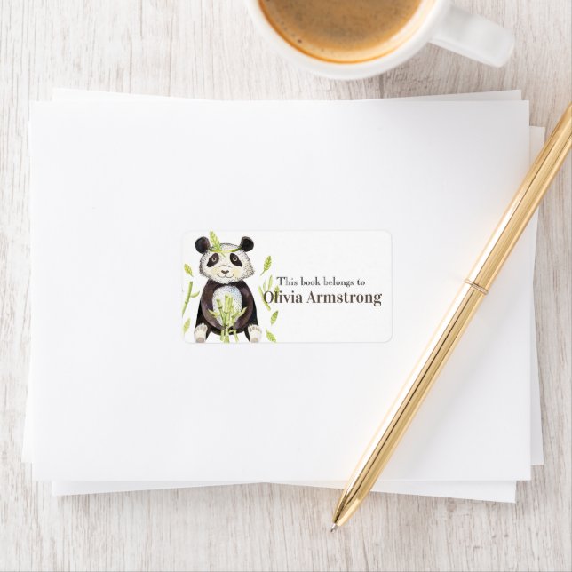Das Personalisierte Buch Boho Panda gehört Adressaufkleber (Insitu)