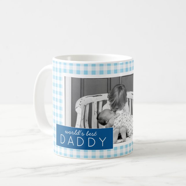 Das Personalisierte Foto der Welt zum besten Daddy Kaffeetasse (Vorderseite Links)