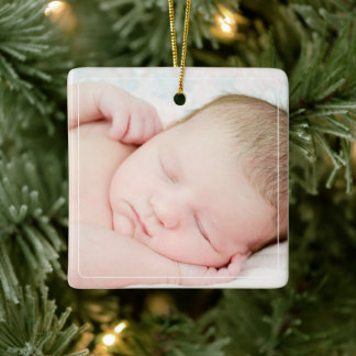 Das Personalisierte Foto des Babys zum ersten Mal  Keramikornament