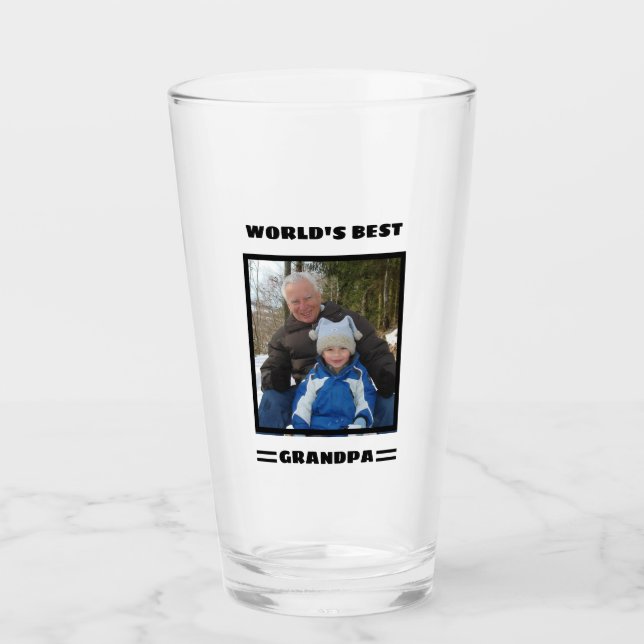 Das Personalisiertste Opa Custom Foto der Welt Glas (Vorderseite)