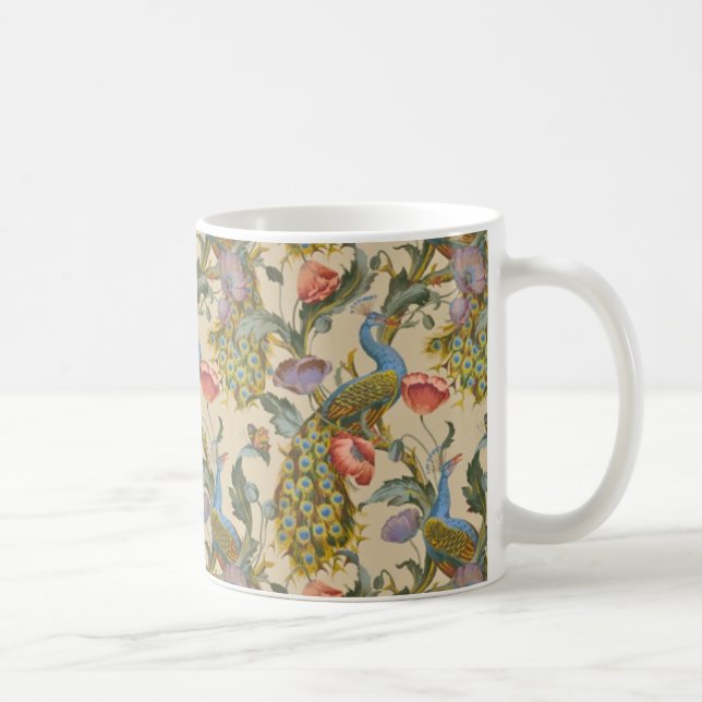 Das Pfauenmuster Art Nouveau 1890 Kaffeetasse (Rechts)