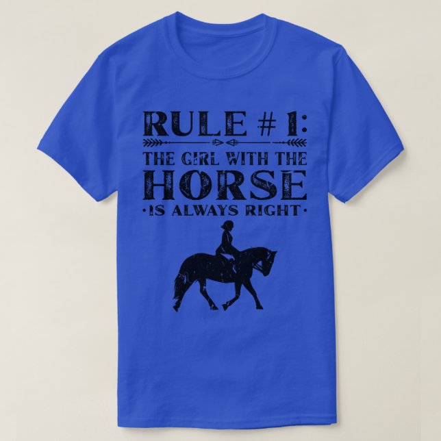 Das Pferd der Mädchen ist immer der richtige Reite T-Shirt (Design vorne)