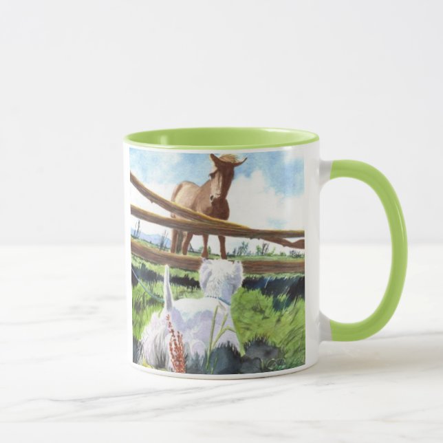 Das Pferd und Terrier Tasse (Rechts)